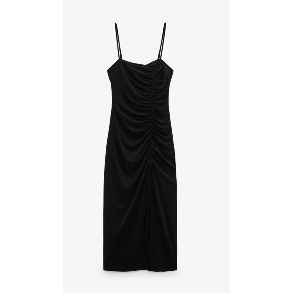 NEW Zara Gathered Ruched Mini Dress